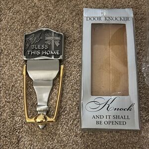 NWT God Bless This Home" Door Knocker Knock and it Shall Be Opened